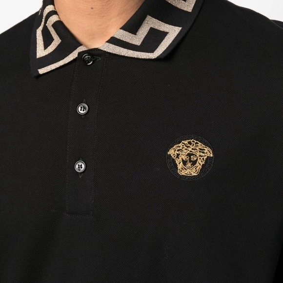 Versace Medusa Head Patch Polo Shirt $450 size XL(52) - Picture 13 of 13